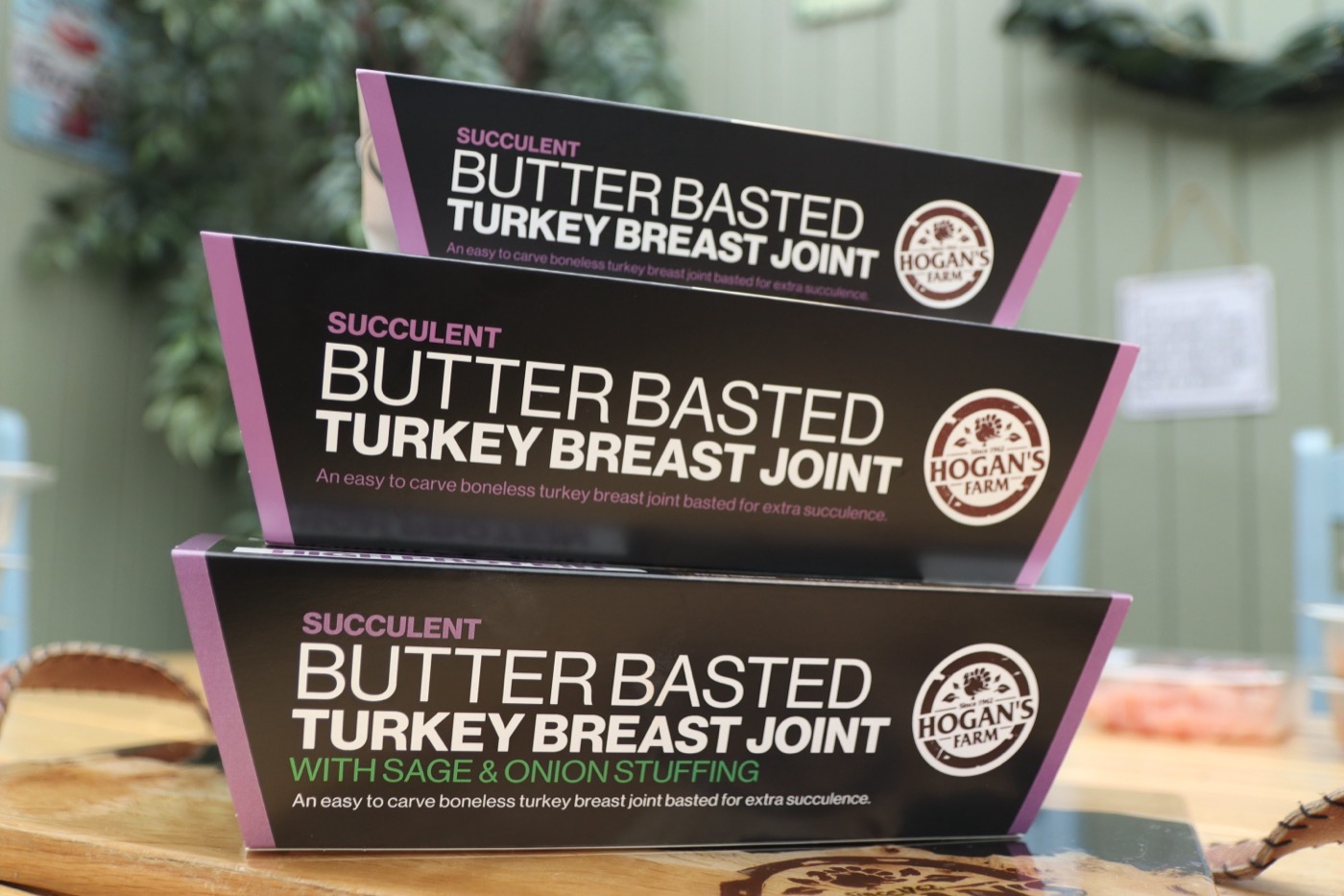 Stacked butter basted turkey breast joints