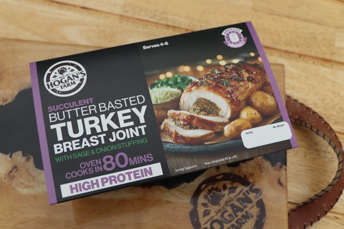 Hogan’s Farm butter basted turkey breast joint with sage and onion stuffing