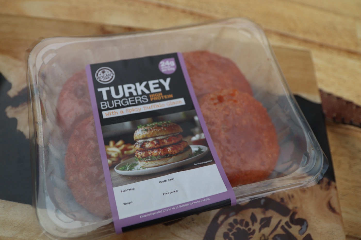 Spicy buffalo turkey burgers pack